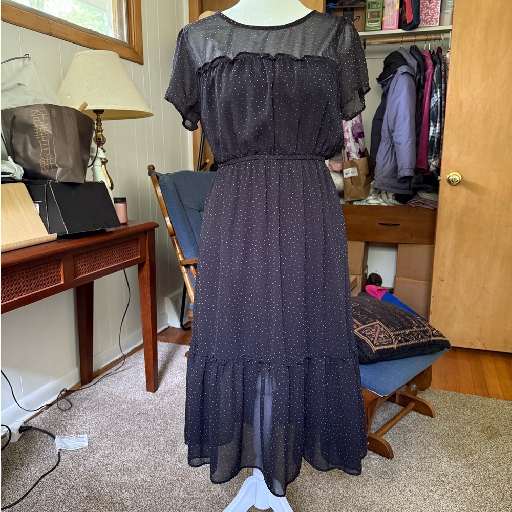 ModCloth, Black Sheer Dress, size S